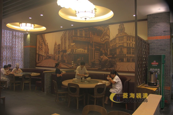 餐廳圓形卡座設計裝修