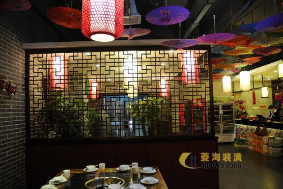 火鍋店隔斷設計裝修效果圖
