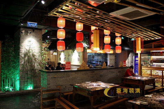 火鍋店隔斷設計裝修