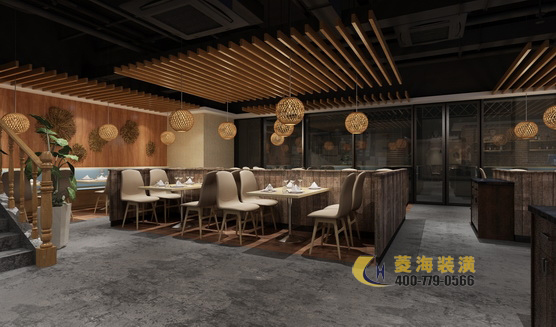 東北菜餐廳卡座設計裝修