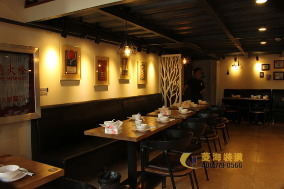 快餐廳墻面設計裝修