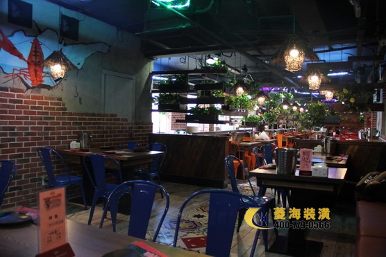 小龍蝦店設計裝修效果圖。